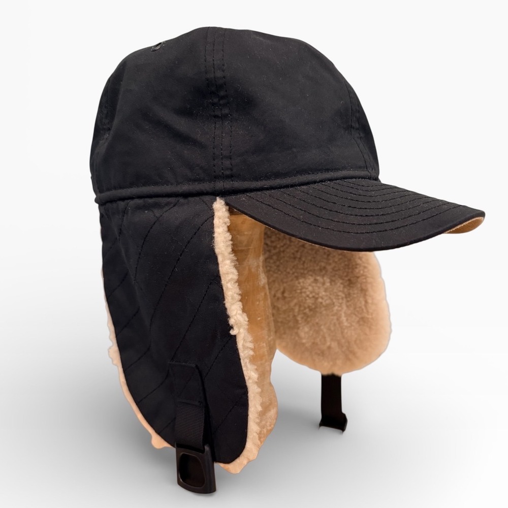 Melin Trapper Hat Mens Black Quilted Faux Fur Lined‎ Aviator Winter Adjustable